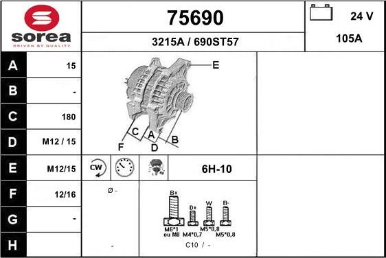 EAI 75690 - Генератор autospares.lv