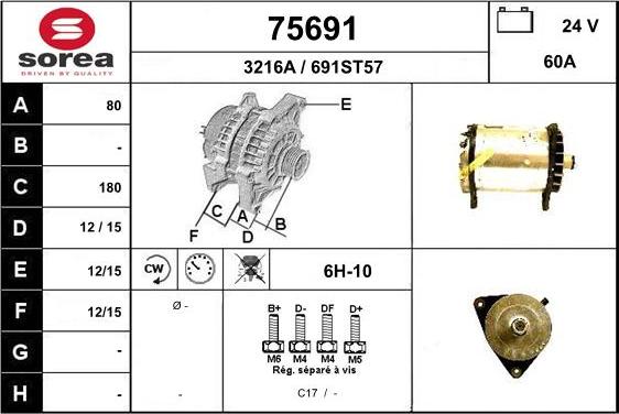 EAI 75691 - Генератор autospares.lv