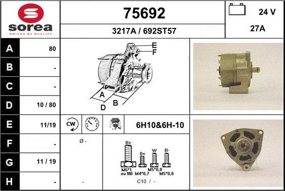 EAI 75692 - Генератор autospares.lv