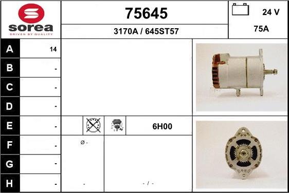 EAI 75645 - Генератор autospares.lv