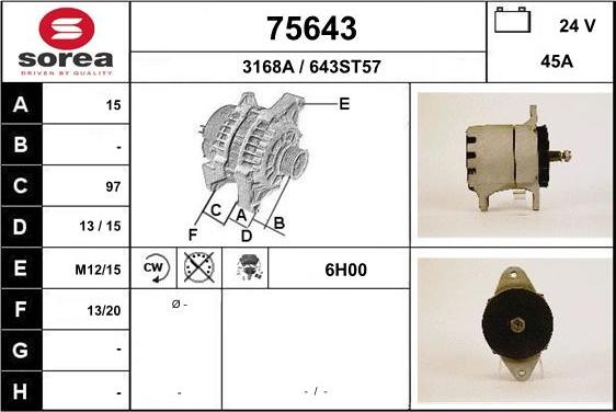 EAI 75643 - Генератор autospares.lv