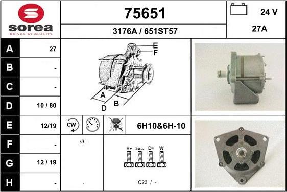 EAI 75651 - Генератор autospares.lv