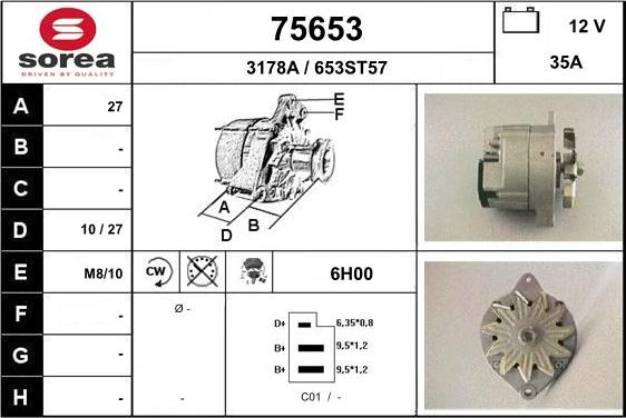 EAI 75653 - Генератор autospares.lv