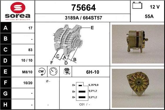 EAI 75664 - Генератор autospares.lv