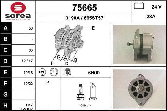 EAI 75665 - Генератор autospares.lv