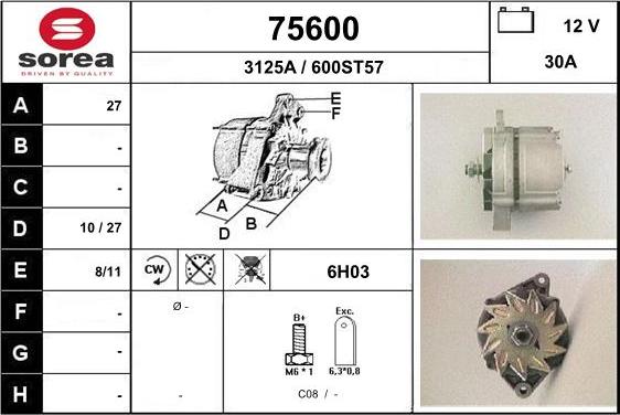 EAI 75600 - Генератор autospares.lv