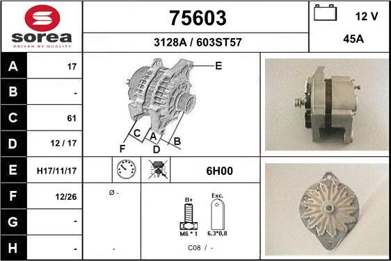 EAI 75603 - Генератор autospares.lv