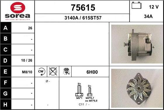 EAI 75615 - Генератор autospares.lv