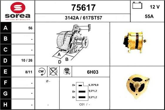 EAI 75617 - Генератор autospares.lv