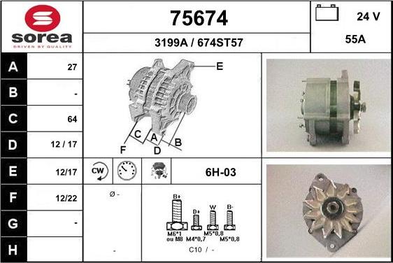 EAI 75674 - Генератор autospares.lv