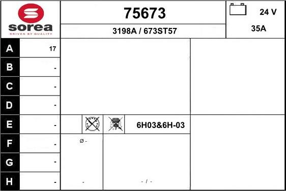 EAI 75673 - Генератор autospares.lv