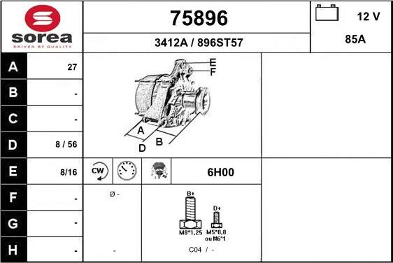 EAI 75896 - Генератор autospares.lv