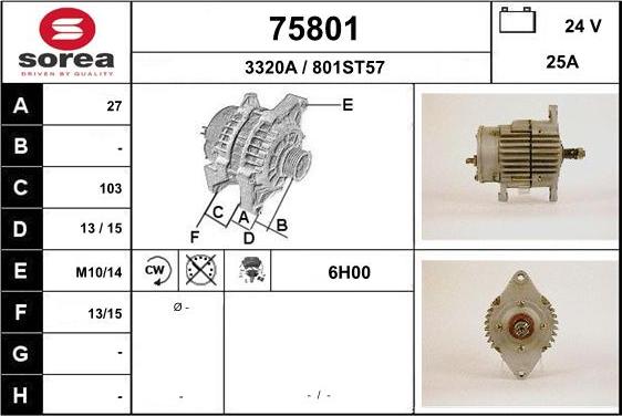 EAI 75801 - Генератор autospares.lv