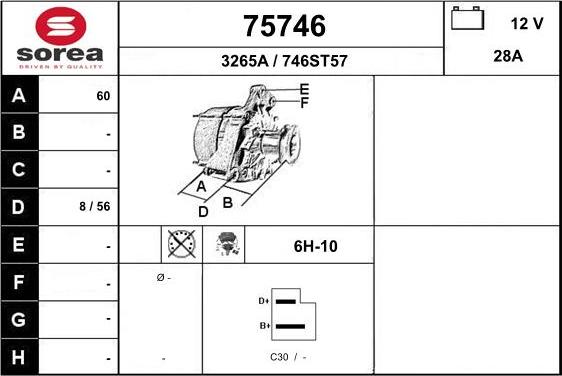 EAI 75746 - Генератор autospares.lv