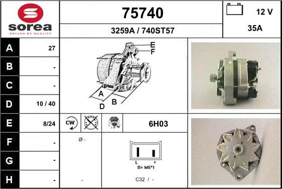 EAI 75740 - Генератор autospares.lv