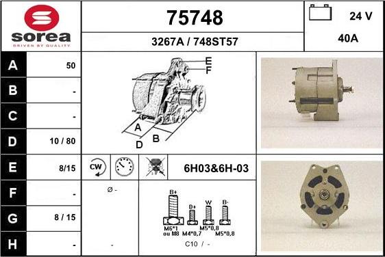 EAI 75748 - Генератор autospares.lv