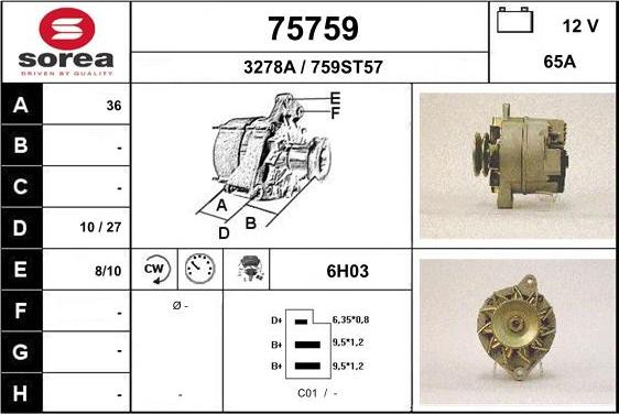 EAI 75759 - Генератор autospares.lv