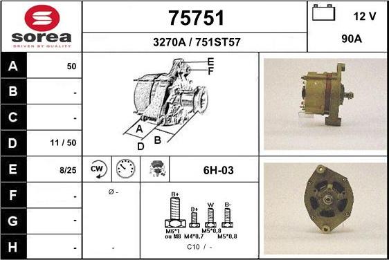 EAI 75751 - Генератор autospares.lv