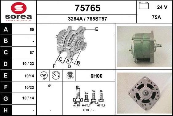 EAI 75765 - Генератор autospares.lv