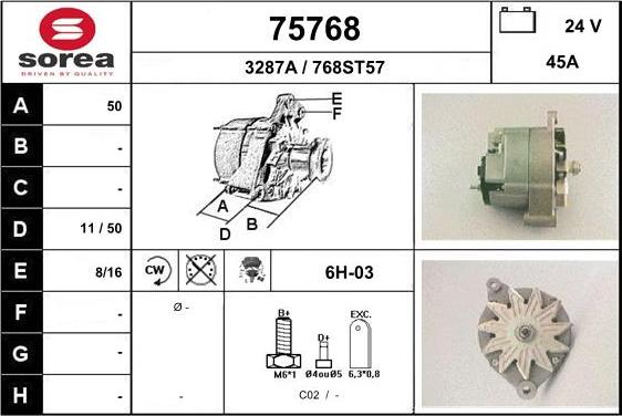 EAI 75768 - Генератор autospares.lv