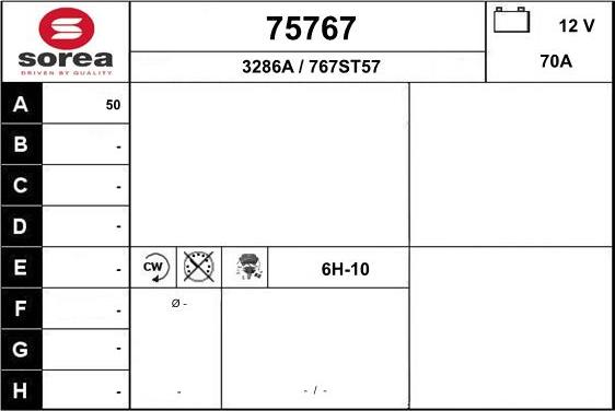 EAI 75767 - Генератор autospares.lv