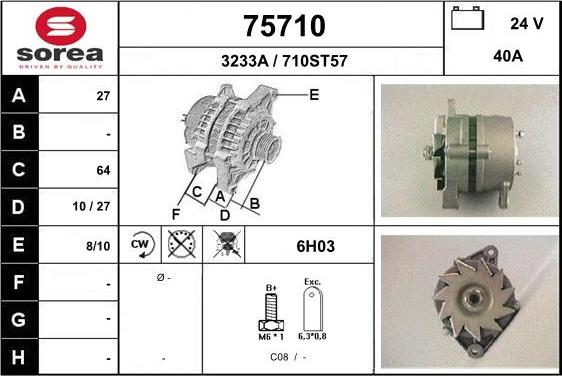 EAI 75710 - Генератор autospares.lv