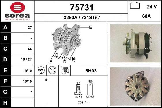 EAI 75731 - Генератор autospares.lv