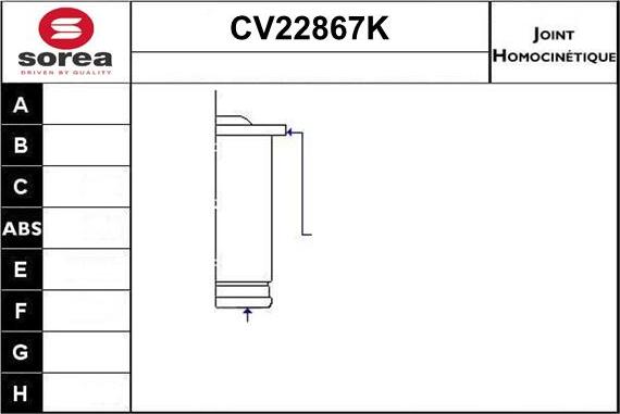 EAI CV22867K - Шарнирный комплект, ШРУС, приводной вал autospares.lv