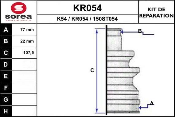 EAI KR054 - Пыльник, приводной вал autospares.lv