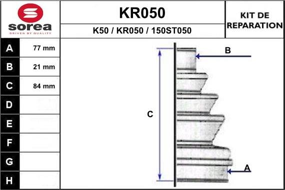 EAI KR050 - Пыльник, приводной вал autospares.lv