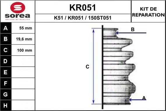 EAI KR051 - Пыльник, приводной вал autospares.lv