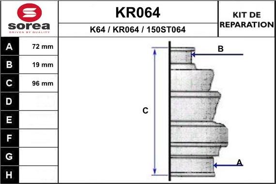 EAI KR064 - Пыльник, приводной вал autospares.lv