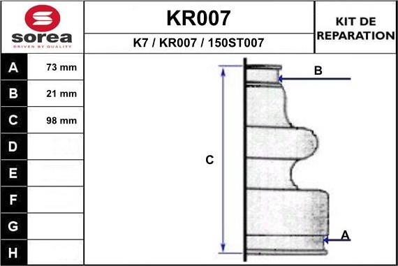 EAI KR007 - Пыльник, приводной вал autospares.lv