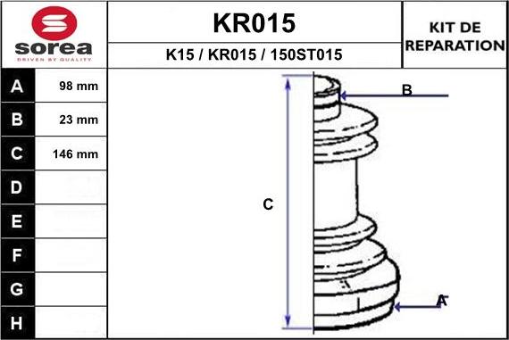 EAI KR015 - Пыльник, приводной вал autospares.lv