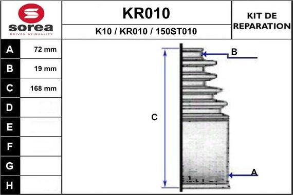 EAI KR010 - Пыльник, приводной вал autospares.lv