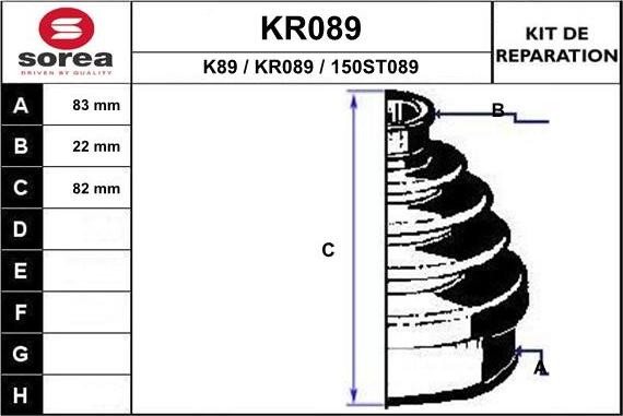 EAI KR089 - Пыльник, приводной вал autospares.lv