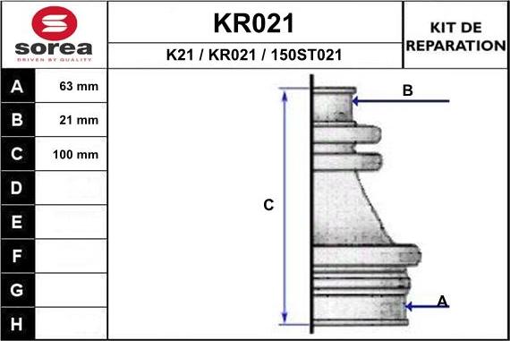 EAI KR021 - Пыльник, приводной вал autospares.lv