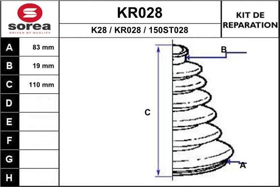 EAI KR028 - Пыльник, приводной вал autospares.lv