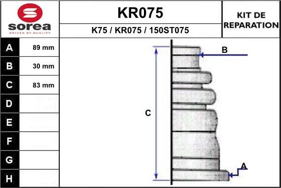 EAI KR075 - Пыльник, приводной вал autospares.lv