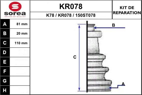 EAI KR078 - Пыльник, приводной вал autospares.lv