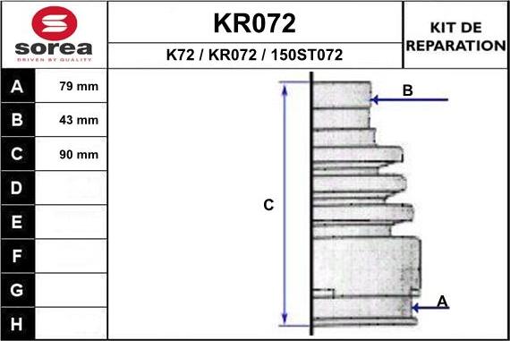 EAI KR072 - Пыльник, приводной вал autospares.lv