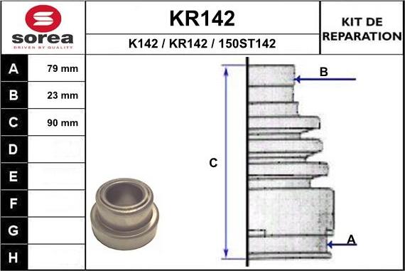 EAI KR142 - Пыльник, приводной вал autospares.lv