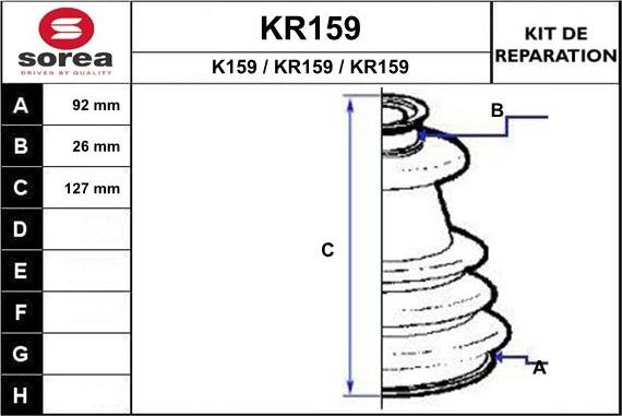 EAI KR159 - Пыльник, приводной вал autospares.lv