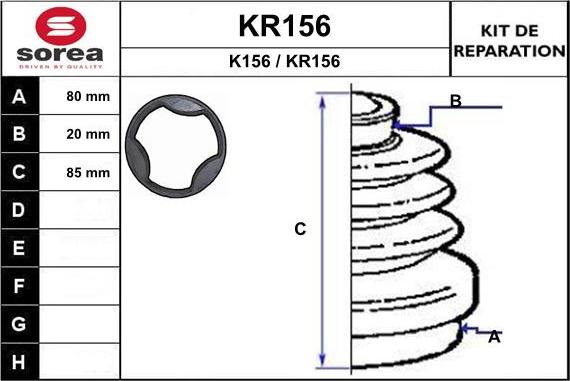 EAI KR156 - Пыльник, приводной вал autospares.lv