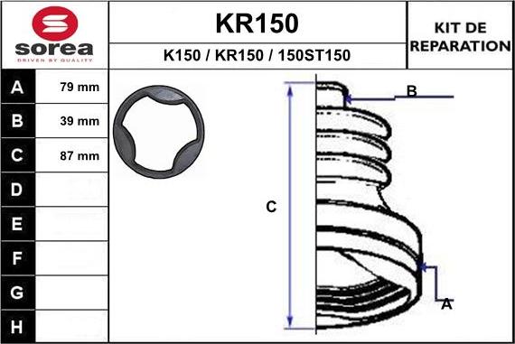 EAI KR150 - Пыльник, приводной вал autospares.lv