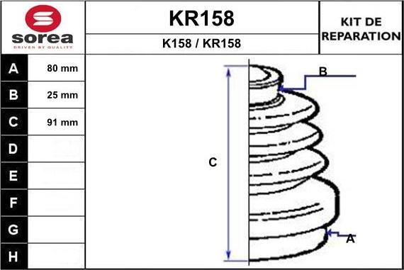 EAI KR158 - Пыльник, приводной вал autospares.lv