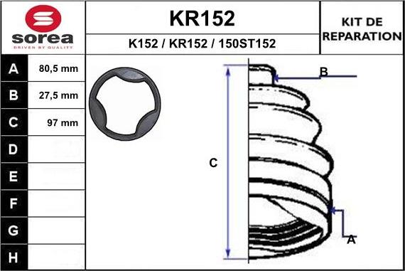 EAI KR152 - Пыльник, приводной вал autospares.lv