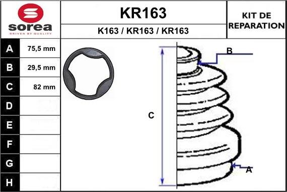 EAI KR163 - Пыльник, приводной вал autospares.lv