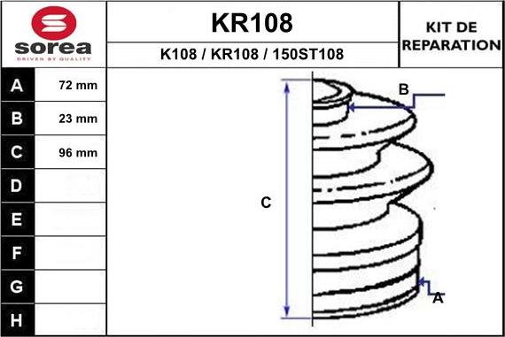 EAI KR108 - Пыльник, приводной вал autospares.lv