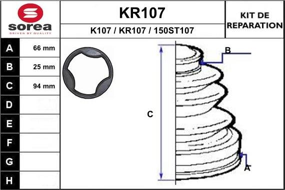 EAI KR107 - Пыльник, приводной вал autospares.lv